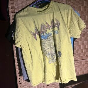 Yellow Graphic T-Shirt with Leopard Design